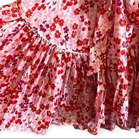 NWT Poupette St Barth Mini Dress, Felicia Floal Mini Dress, Pink Daffodil - Picture 10 of 15